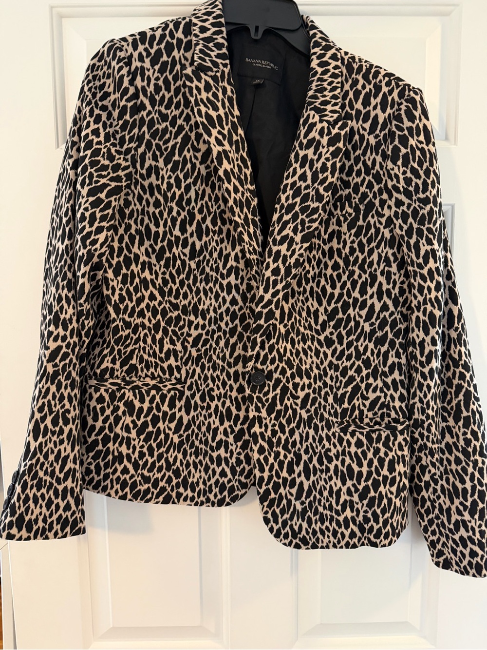 Banana Republic Leopard Print Blazer - Black & Tan